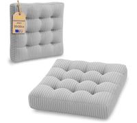 Amazinggirl Cuscino Sedia Cucina Seduta Quadrata 50 cm - Cuscino per Sedia Interno Coprisedia Imbottito Stile Scandinavo Morbido Lavabile Velluto a Coste Grigio chiaro