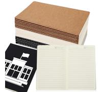 AmazingSpark 24 Pcs A5 Kraft Paper Notebooks Lined Journal Bulk 8.3 x 5.5 Inches Composition Notebooks Cover Diary 60 Pages Notepad for Travel Student School Office Supplies (Classic)