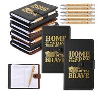 AmazingSpark 30 Sets 250 Anniversary Patriotic Gift Bulk American Flag Notepads Ballpoint Pens American Flag Themed Gift Patriotic Party Favors for 4th of July Remembrance Day Military Supplies (Black