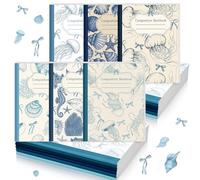 AmazingSpark Blue 6 Pcs Composition Notebooks College Ruled 9/32" Retro Ocean Composition Notebook for Back to School 110 Page 7-1/2"x9-3/4 Jellyfish Journal for Teacher Student First Day of School