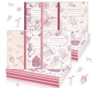 AmazingSpark Pink 6 Pcs Composition Notebooks College Ruled 9/32" Retro Ocean Composition Notebook for Back to School 110 Page 7-1/2"x9-3/4 Jellyfish Journal for Teacher Student First Day of School