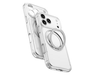 AMAZINGthing Custodia magnetica trasparente per i18 Pro [Titan PRO MagSpin], supporto ad anello girevole a 360°, magneti N52, protezione contro le cadute da 3,5 m, copertura completa della fotocamera