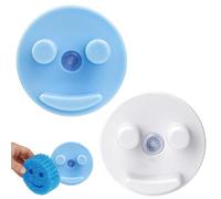 Amazleer 2 supporti in spugna per lavelli da cucina Smiley con supporto a ventosa per Scrub Daddy Scrub Mommy, supporto per spugna (spugne non incluse) (2, bianco e blu)
