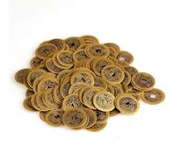 Amazleer 50 pezzi di colore bronzo monete cinesi, monete fortunate cinesi, monete sottili Feng Shui, portafortuna cinese simboleggia la felicità, la salute, la ricchezza (taglia unica)