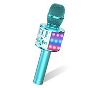 Amazmic Kids Karaoke Machine Microphone Toy Portable Bluetooth Microphone Machine Handheld with LED Lights, Gift for Children's Birthday Party, Home KTV(Blue)