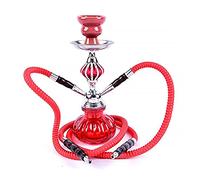 AMAZOM Set Completo di Narghilè Premium da 11,8 Pollici con 2 Tubi, Kit Narghilè Moderno dal Design Portatile con Accessori per Narghilè,Rosso