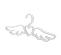 AMAZOM Set di 5 Appendini in Plastica Appendiabiti con Ali d'Angelo Appendini Vuoti Antiscivolo per Abiti Camicie Abiti Cravatte 40,5 X 15,5 Cm Grigio,Bianca