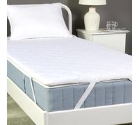 Amazon Basic Coprimaterasso, Interno in Comoda Schiuma, Traspirante, Lavabile in Lavatrice, Matrimoniale, Spessore 6cm, 120cm x 200cm, Bianco