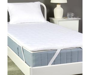 Amazon Basic Coprimaterasso, Interno in Comoda Schiuma, Traspirante, Lavabile in Lavatrice, Matrimoniale, Spessore 6cm, 120cm x 200cm, Bianco