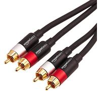 Amazon Basics 2 cavi audio RCA per amplificatori, diffusori attivi o subwoofer, con connettori placcati oro, 1.22 m, nero