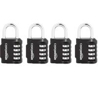 Amazon Basics 2 unità Lucchetto, Combinazione, nero, AB-PL111 (Confezione da 2)