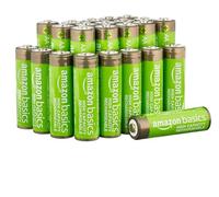 Amazon Basics, 24 batterie ricaricabili AA NiMH, ad alta capacità, 2400 mAh, ricarica fino a 400 volte, pre-caricate