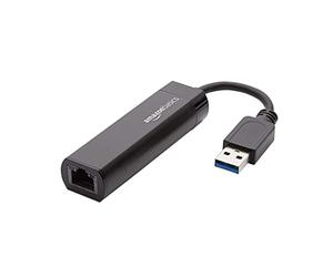 Amazon Basics Adattatore internet Ethernet, USB 3.0 a 10/100/1000 Gigabit, Nero