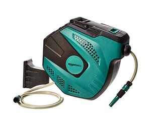 Amazon Basics Avvolgitubo automatico con flessibile, montaggio a parete, 35 m, Verde, Nero