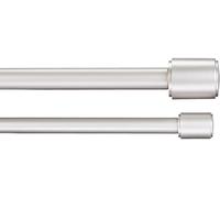 Amazon Basics Bastone doppio per tenda estensibile con terminali a cappuccio, diametro 19 mm, da 183 a 366 cm, nichel