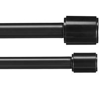 Amazon Basics Bastone doppio per tenda estensibile con terminali a cappuccio, diametro 19 mm, da 183 a 366 cm, nero