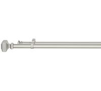 Amazon Basics Bastone doppio per tenda, estensibile, con terminali quadrati, da 183 a 366 cm, nichel