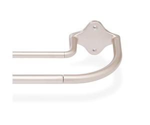 Amazon Basics Bastone per tenda doppio, estensibile, per interni, con asta curva, da 122 a 224 cm, nichel
