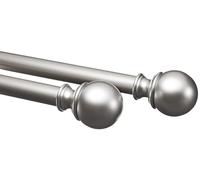 Amazon Basics Bastone per tenda estensibile con terminali a sfera, diametro 19 mm, da 183 a 366 cm, nichel