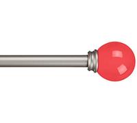 Amazon Basics - Bastone per tende, 1,6 cm, con elementi decorativi a forma rotondi, 71 cm, Rosa