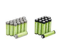 Amazon Basics Batterie AA ricaricabili, ad alta capacità, 2400 mAh & Batterie AAA ricaricabili, pre-caricate, confezione da 12