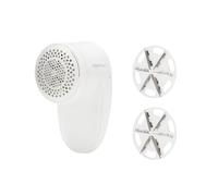 Amazon Basics Battery Operated Fabric Shaver, Lint and Fuzz Remover with 2 Spare Blades - White