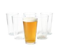 Amazon Basics Bicchieri da Pinta, Set di 6 Pezzi, 473ml, Vetro, Lavabili in Lavastoviglie