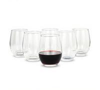 Amazon Basics Bicchieri da Vino Rosso Senza Stelo, Set di 6 Pezzi, 532ml, Lavabili in Lavastoviglie