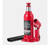 Amazon Basics Borraccia e Martinetto Idraulico Saldato, Capacità fino a 4,4 Tonnellate Corte/4 Tonnellate Metriche/4 Tonnellate/4000 kg, Rilascio Lento, Rosso