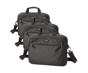 Amazon Basics Borsa compatta a tracolla per laptop con tasche portaoggetti per accessori, custodia da trasporto, 14 pollici - 35,6 cm, 1 unità, confezione da 3, Nero