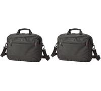 Amazon Basics Borsa compatta per computer portatile con tasche per accessori (15,6 pollici, 40 cm), nero, confezione da 2