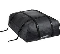 Amazon Basics Borsa da Tetto Auto, 425L, Impermeabile, Borsa Portapacchi Pieghevole per Veicoli con Barre Portapacchi, 8 Cinghie Rinforzate, Custodia Inclusa, Nero