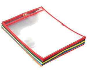 Amazon Basics Buste trasparenti con superficie cancellabile, uso intensivo, misure 21,6 x 28 cm, conf. da 25, Multicolore
