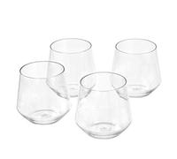 Amazon Basics - Calici da Vino Senza Stelo in Plastica Tritan Senza BPA, Lavabili in Lavastoviglie, Infrangibili, Capacità 414,0mL, Trasparenti, Set di 4 Pezzi
