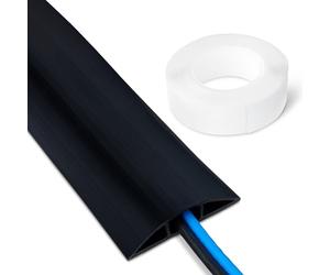 Amazon Basics, Canalina passacavi da pavimento, 1,8 m di lunghezza, 6,35 cm di diametro, nero