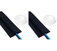 Amazon Basics, Canalina passacavi da pavimento, 1,8 m di lunghezza, 6,35 cm di diametro, nero (Confezione da 2)