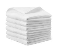 Amazon Basics Canovacci in 100% Cotone Biologico a Nido d'Ape - Ultra Assorbenti, Asciugatura Rapida, Strofinacci Anti-pelucchi, 38 x 64 cm, 6 Pezzi, Bianco