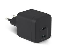 Amazon Basics Caricabatterie da Parete Nano GaN USB-C con Ricarica Rapida, 35W a 2 Porte per Tablet e Smartphone, Nero