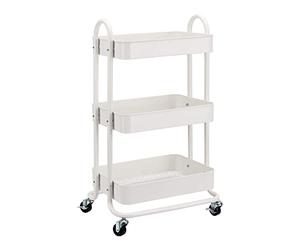 Amazon Basics Carrello con ruote a 3 scomparti, bianco