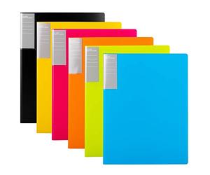 Amazon Basics Cartellina portadocumenti, formato A4, 30 buste (confezione da 6), Multicolore