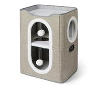 Amazon Basics - Casetta per Gatti a 2 Livelli, Colore Grigio