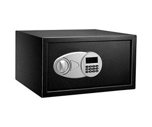 Amazon Basics Cassaforte in acciaio con Serratura con tastiera digitale, 28 litri, 43 x 37 x 23 cm (larghezza x profondità x altezza), per custodire denaro, contanti, gioielli, documenti, nero