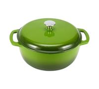 Amazon Basics Casseruola Rotonda in Ghisa Smaltata con Coperchio, 4,1 L, Verde