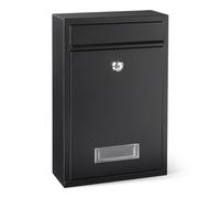 Amazon Basics, Cassetta postale con montaggio a parete e serratura, in resistente acciaio zincato, 32.5cm H x 21.5cm W x 9.0cm D, nero