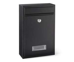 Amazon Basics, Cassetta postale con montaggio a parete e serratura, in resistente acciaio zincato, 32.5cm H x 21.5cm W x 9.0cm D, nero