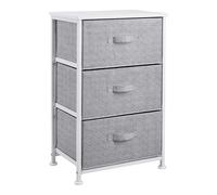 Amazon Basics Cassettiera per l’armadio 3 cassetti in tessuto colore bianco