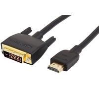 Amazon Basics Cavo adattatore da HDMI-A a DVI (maschio), bidirezionale, 1080P, placcato oro, 1.8 m, confezione da 1 per televisore, nero