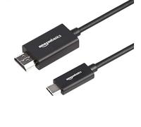 Amazon Basics Cavo adattatore in alluminio di alta qualità da USB-C (sorgente) a HDMI (display) (compatibile con Thunderbolt 3), 4K a 60 Hz, 0.9 m, nero
