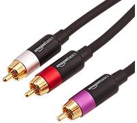 Amazon Basics Cavo audio RCA da 1 attacco maschio a 2 attacchi maschio per amplificatori, diffusori attivi o subwoofer, con connettori placcati oro, 2.4 m, nero