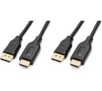 Amazon Basics Cavo da DisplayPort a HDMI, con connettori Rivestiti in Oro, 4.5 m (Confezione da 2)